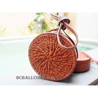 large size circle full leather sling bags  bali